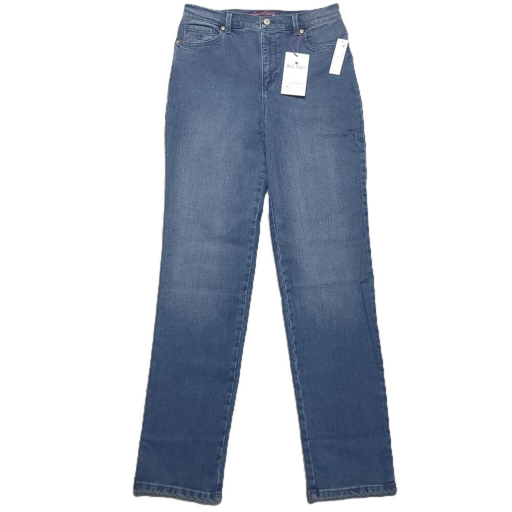 Gloria Vanderbilt Amanda Jeans Womens 6 L Tapered High Rise Stretch Blue